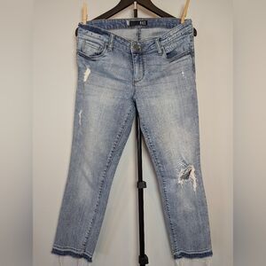 KUT from the Kloth Womens Size 6 Reese Ankle Straight Leg Jeans Frayed Hem